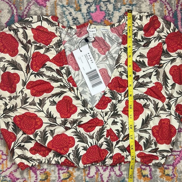 RHODE Este Top Garden of Dream Red Floral NWT Size Large - Picture 14 of 15